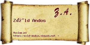 Zöld Andos névjegykártya